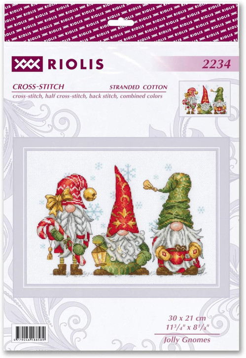 RIOLIS Jolly Gnomes Counted Cross Stitch Kit