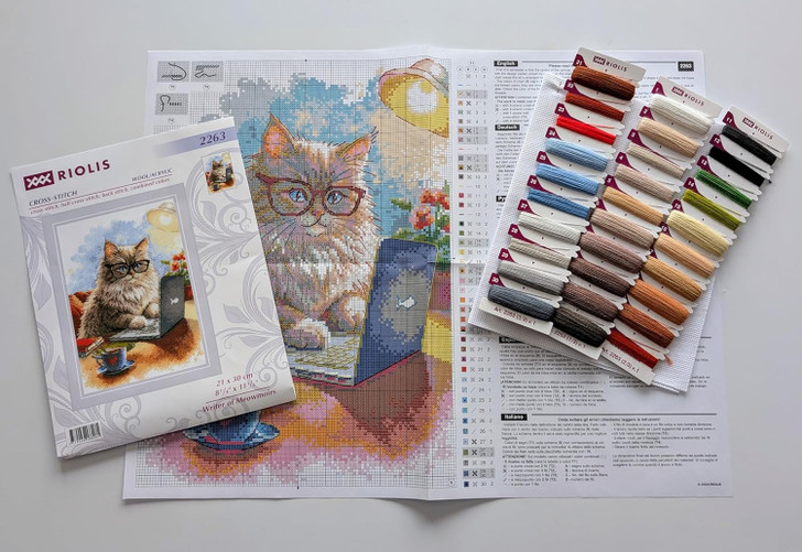 RIOLIS Writer Of Meowmoirs Counted Cross Stitch Kit