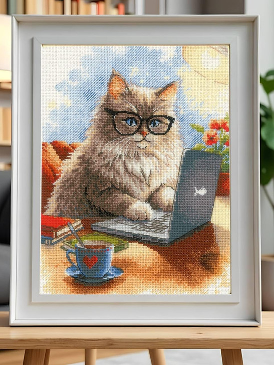 RIOLIS Writer Of Meowmoirs Counted Cross Stitch Kit