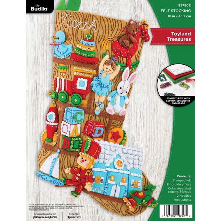 Bucilla Toyland Treasures Felt Applique Stocking Kit