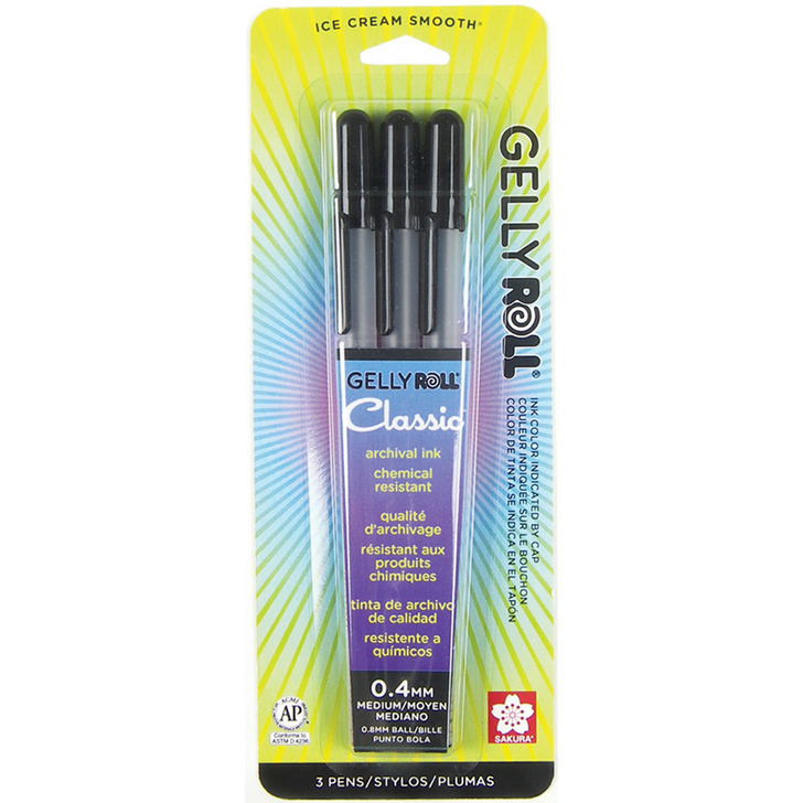 Sakura Gelly Roll Medium Point Pens 3/Pkg | Black