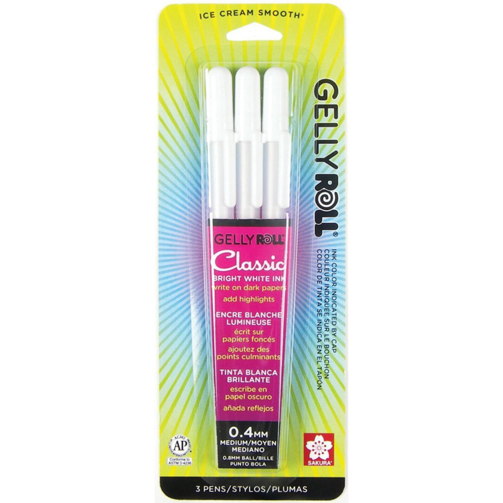 Sakura Gelly Roll Medium Point Pens 3/Pkg | White