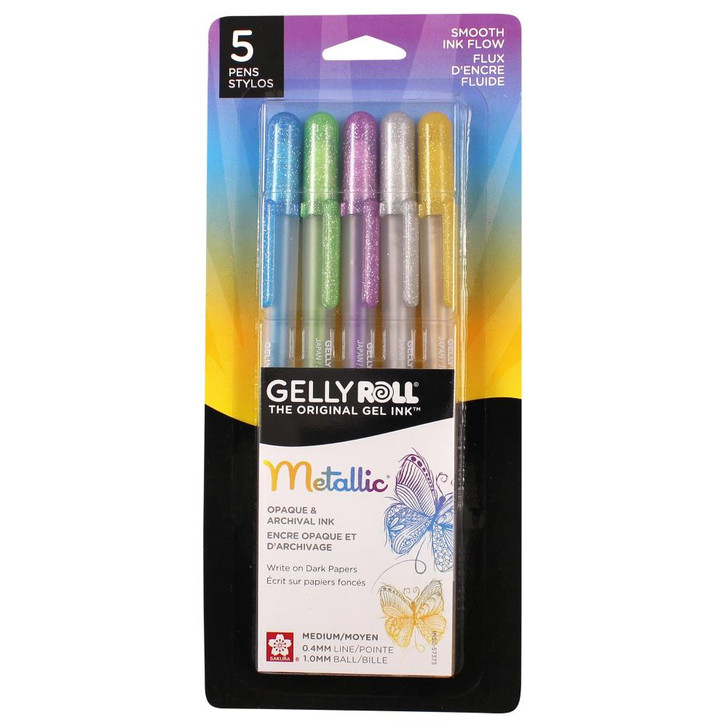 Sakura Gelly Roll Metallic Medium Point Pens 5/Pkg