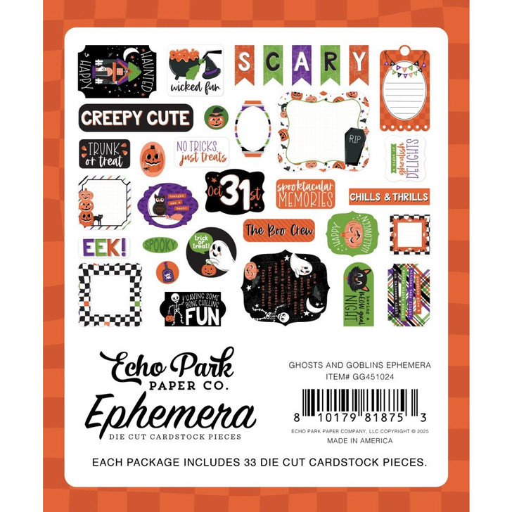 Echo Park Ephemera 33/Pkg | Ghosts And Goblins
