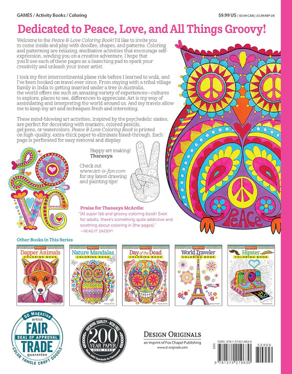 Design Originals Peace & Love Coloring Book