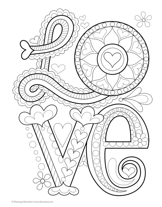Design Originals Peace & Love Coloring Book