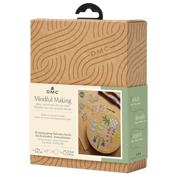 DMC Mindful Making Intermediate Embroidery Kit | Soothing Spring