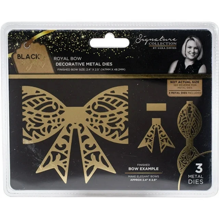 Sara Davies Signature Black & Gold Metal Die 3/Pkg | Royal Bows