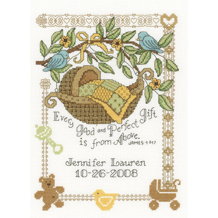 Imaginating Perfect Gift Birth Record Counted Cross Stitch Kit