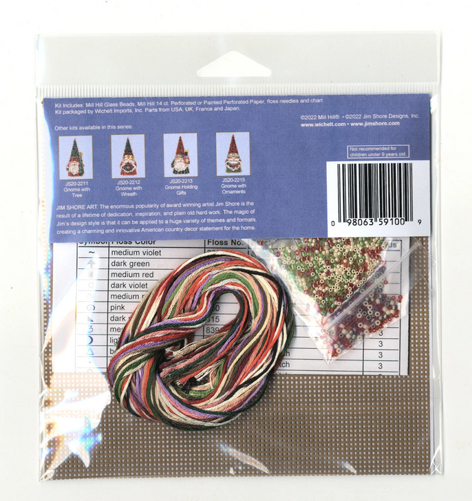 Mill Hill Counted Cross Stitch Kit | Jim Shore Gnome Holding Holly