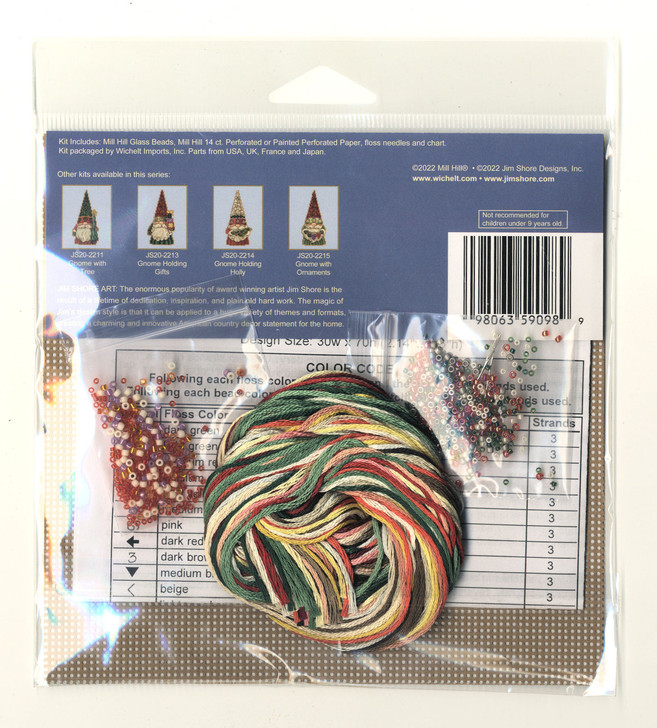 Mill Hill Counted Cross Stitch Kit | Jim Shore Gnome With Wreath