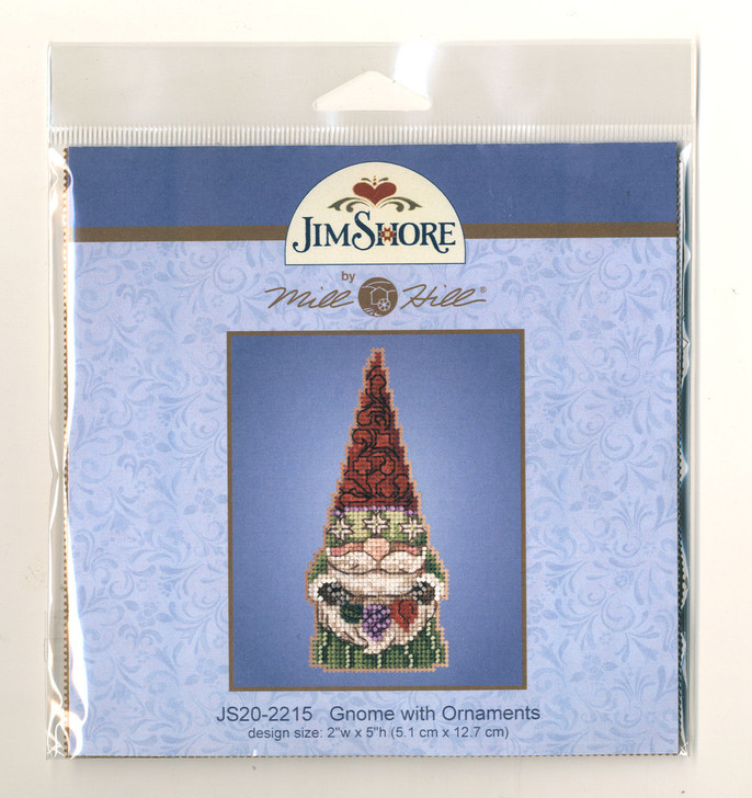 Mill Hill Counted Cross Stitch Kit | Jim Shore Gnome With Ornaments