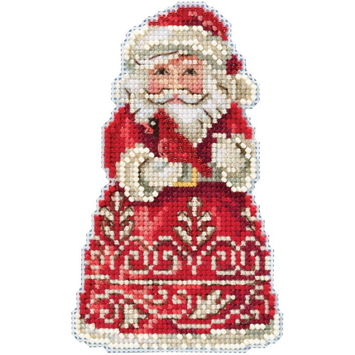 Mill Hill Counted Cross Stitch Kit | Jim Shore Santa With Cardinal