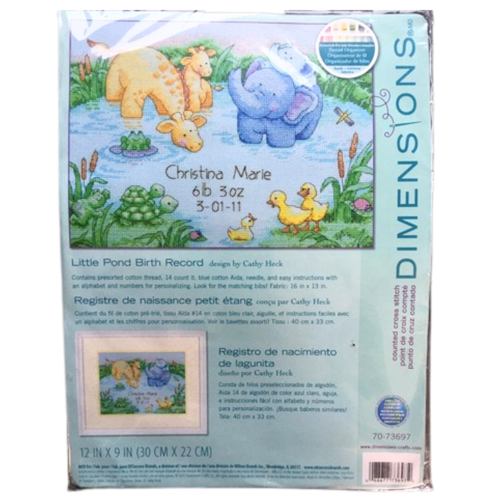 Dimensions Baby Hugs Counted Cross Stitch Kit | Little Pond Birth Record Dimensions Baby Hugs Counted Cross Stitch Kit | Little Pond Birth Record