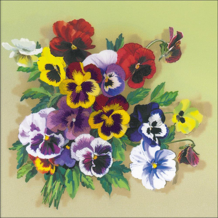 RIOLIS Pansies Stamped Cross Stitch Kit