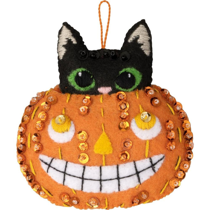Bucilla Felt Applique Ornaments Kit 6/Pkg | Purrfectly Spooky