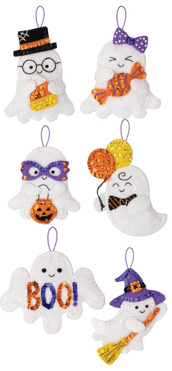 Bucilla Boo Buddies Felt Applique Ornaments Kit 6/Pkg