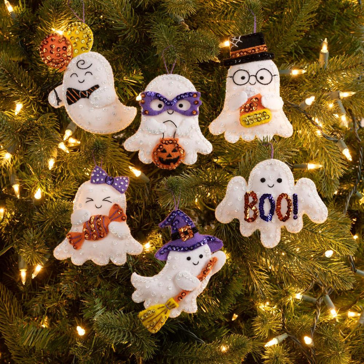 Bucilla Boo Buddies Felt Applique Ornaments Kit 6/Pkg