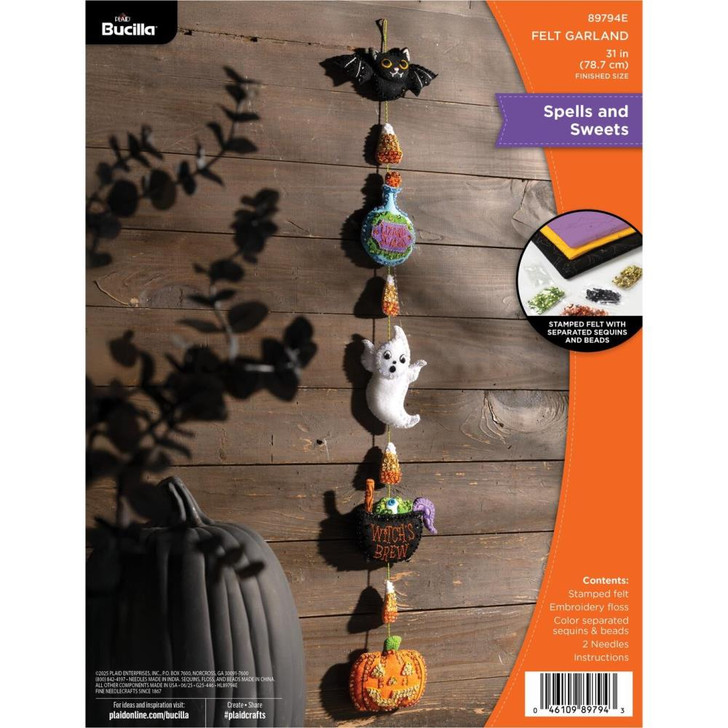 Bucilla Spells And Sweets Felt Applique Garland Kit