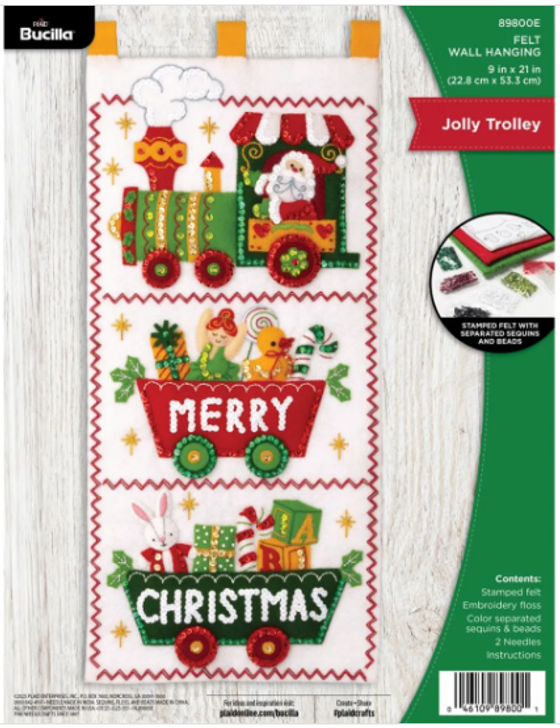 Bucilla Felt Applique Wall Hanging Kit | Jolly Trolly