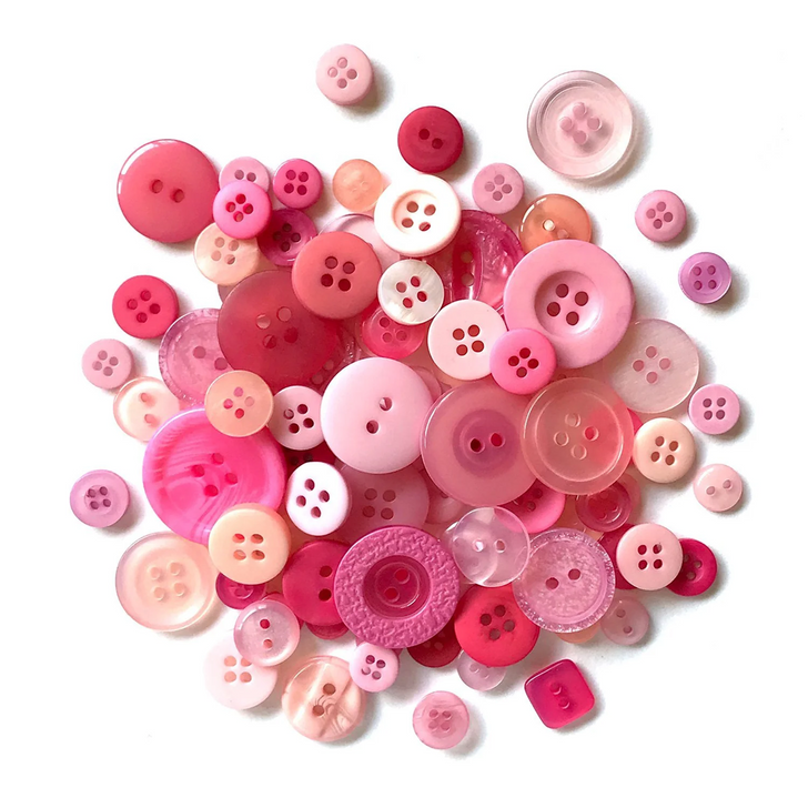 Buttons Galore Button Mason Jar | Pink Grapefruit