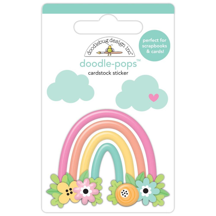 Doodlebug Doodle-Pops 3D Sticker | Rainbow Garden, Butterfly Kisses