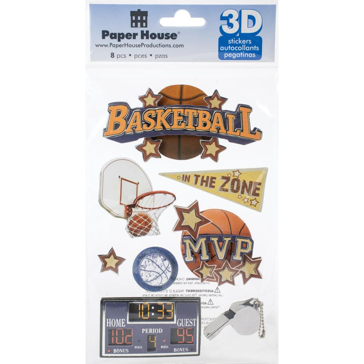 Paper House 3D Stickers | Basketball