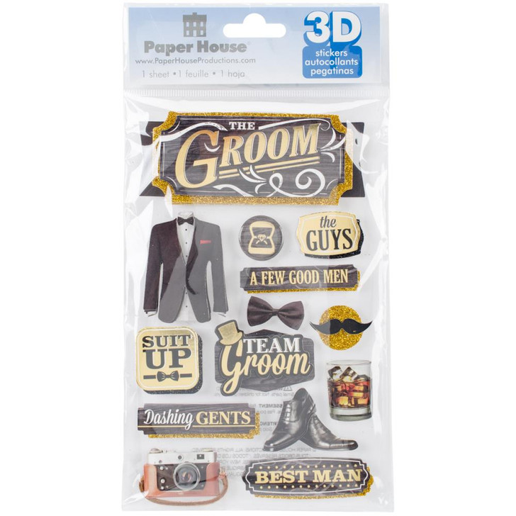 Paper House 3D Stickers | Wedding Groom