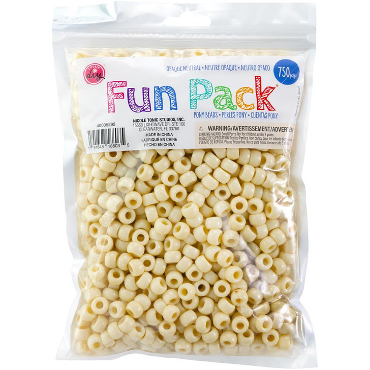 CousinDIY Pony Beads 750/Pkg | Neutral