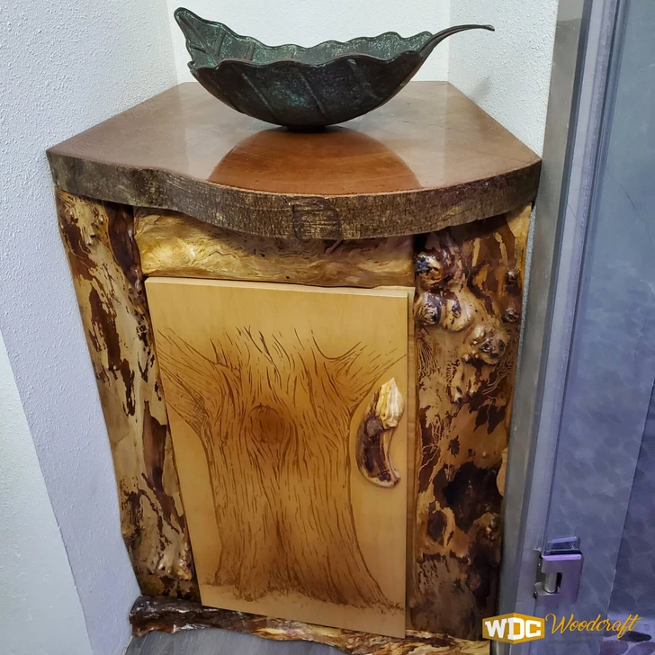 Bathroom Vanity - Rustic Burl Wood Custom Design