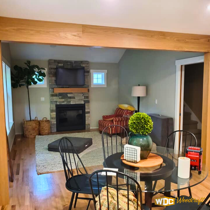 Wooden Mantel & Beam – Handcrafted Rustic Fireplace Mantel