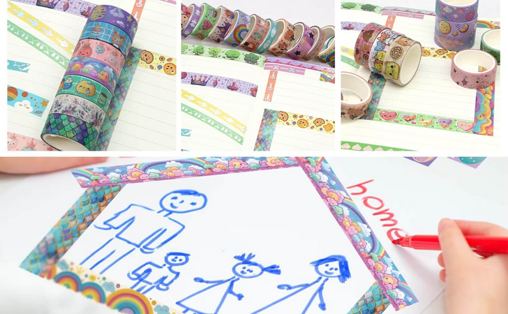 Ieebee Washi Tape Set 50/Rolls | Cartoon Party