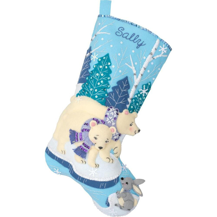 Bucilla Polar Bear Pair Felt Applique Stocking Kit