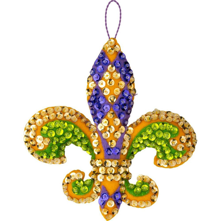 Bucilla Mardi Gras Felt Applique Ornaments Kit 4/Pkg