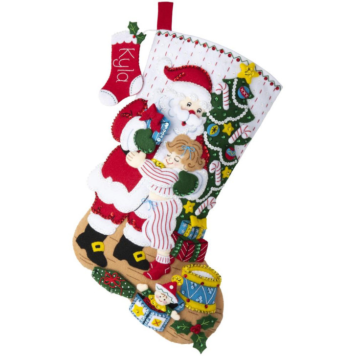 Bucilla Christmas Hugs Felt Applique Stocking Kit