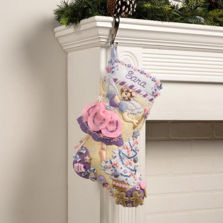 Bucilla Sugar Plum Dreams Felt Applique Stocking Kit