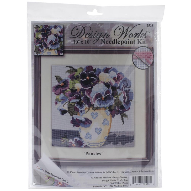 Design Works Needlepoint Kit | Pansies