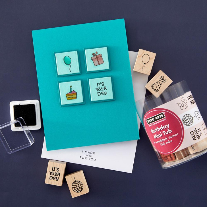 Hero Arts Mini Tub Woodblock Stamps | Birthday