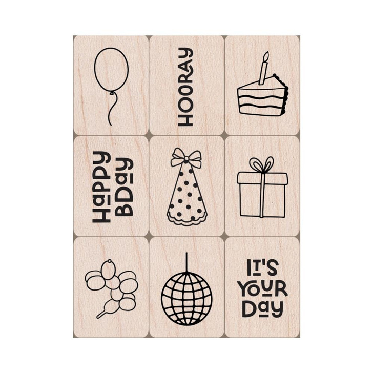 Hero Arts Mini Tub Woodblock Stamps | Birthday