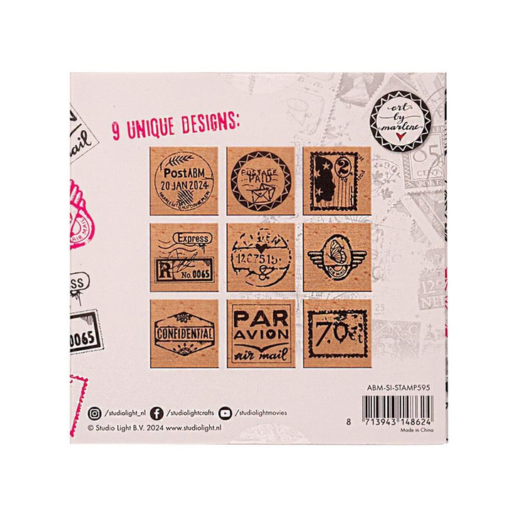 Studio Light ABM Postage Stamps Wooden Stamps Set