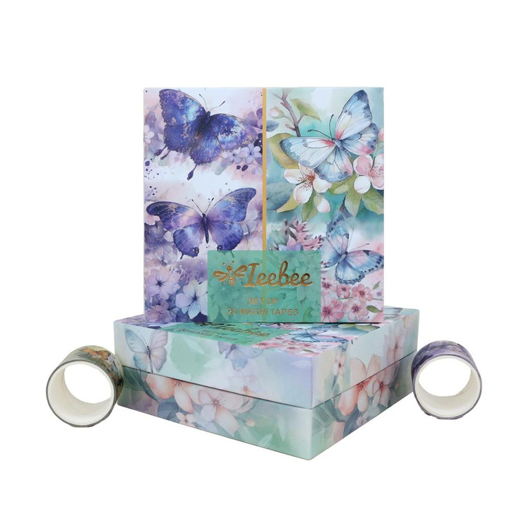 Ieebee Fluttering Blooms Washi Tape Set 20/Rolls