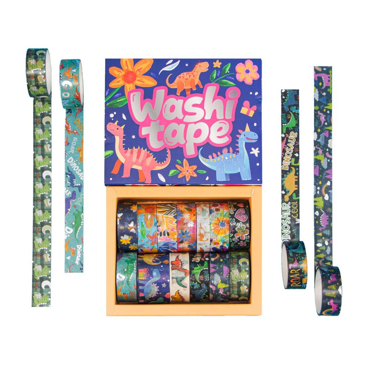 Ieebee Washi Tape Set 13/Rolls | Dinosaurs Carnival