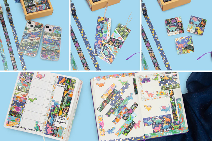Ieebee Washi Tape Set 13/Rolls | Dinosaurs Carnival