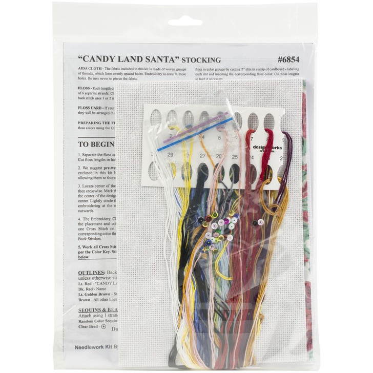 Design Works Candy Land Santa Counted Cross Stitch Stocking Kit