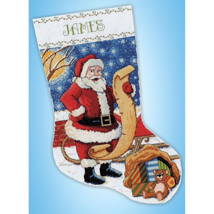 Design Works Santa's List Counted Cross Stitch Stocking Kit