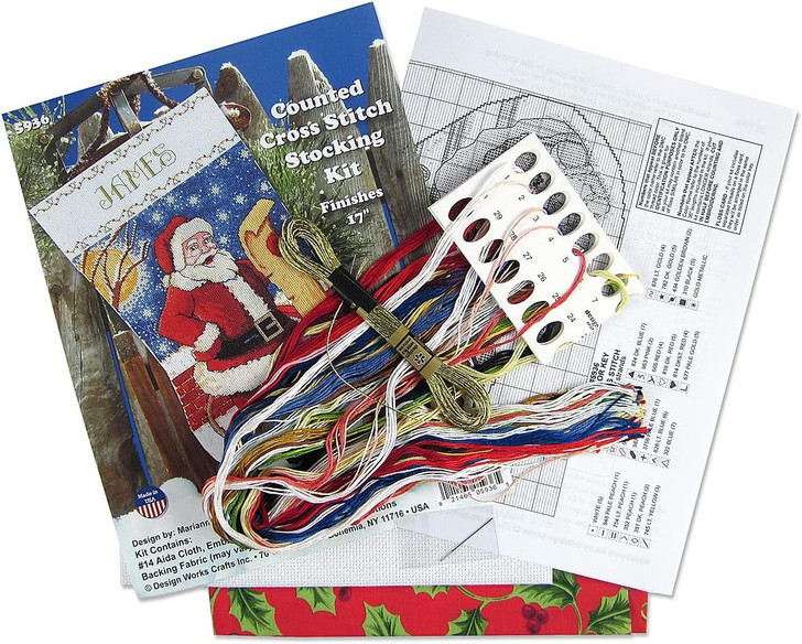 Design Works Santa's List Counted Cross Stitch Stocking Kit