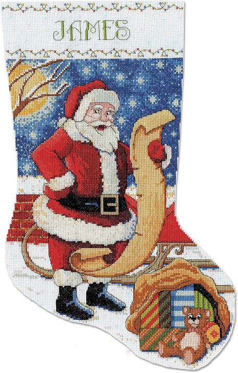 Design Works Santa's List Counted Cross Stitch Stocking Kit