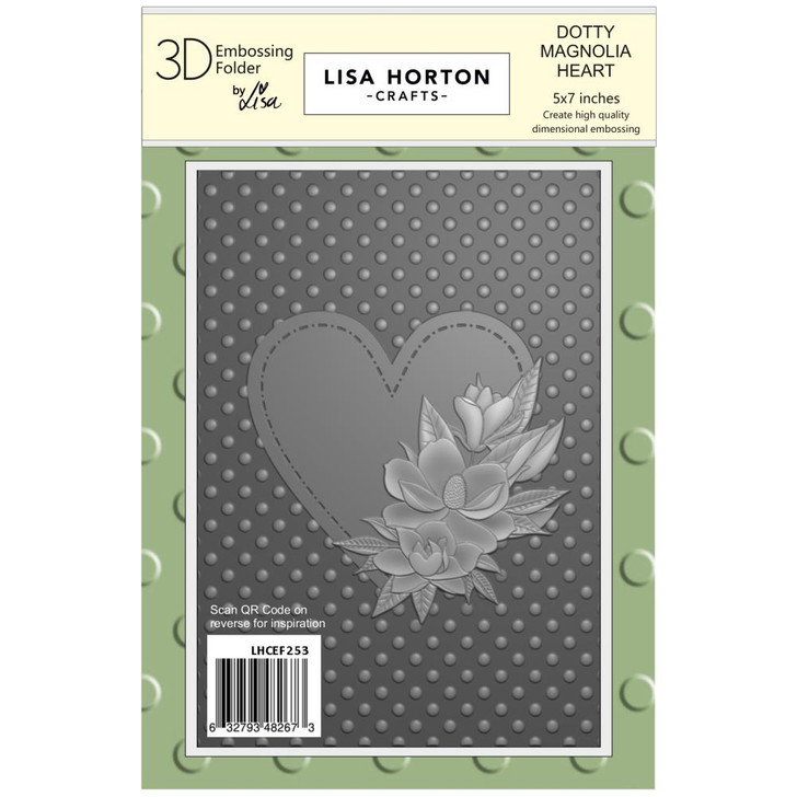 Lisa Horton Crafts Dotty Magnolia Heart 3D Embossing Folder