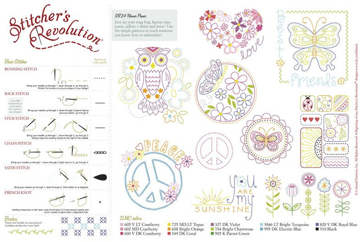 Colonial Patterns Iron-On Embroidery Patterns | Flower Power