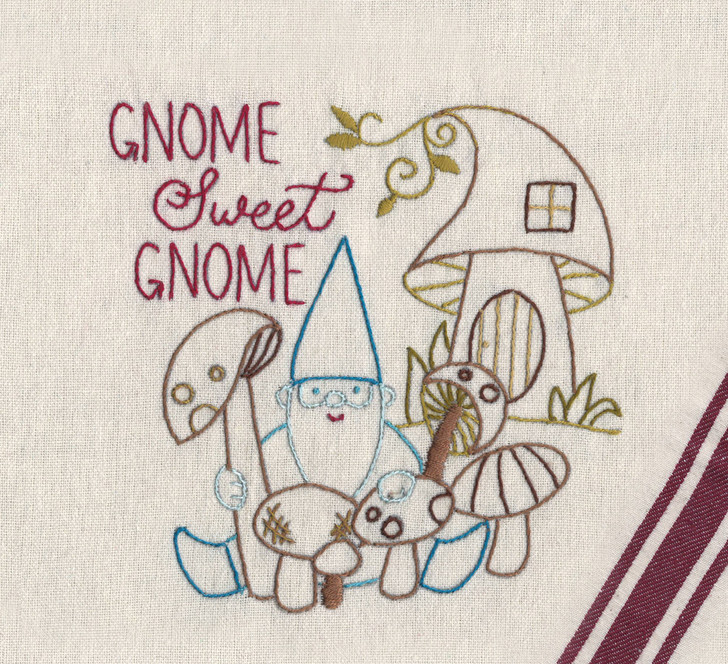 Colonial Patterns Gnome Sweet Gnome Iron-On Embroidery Patterns
